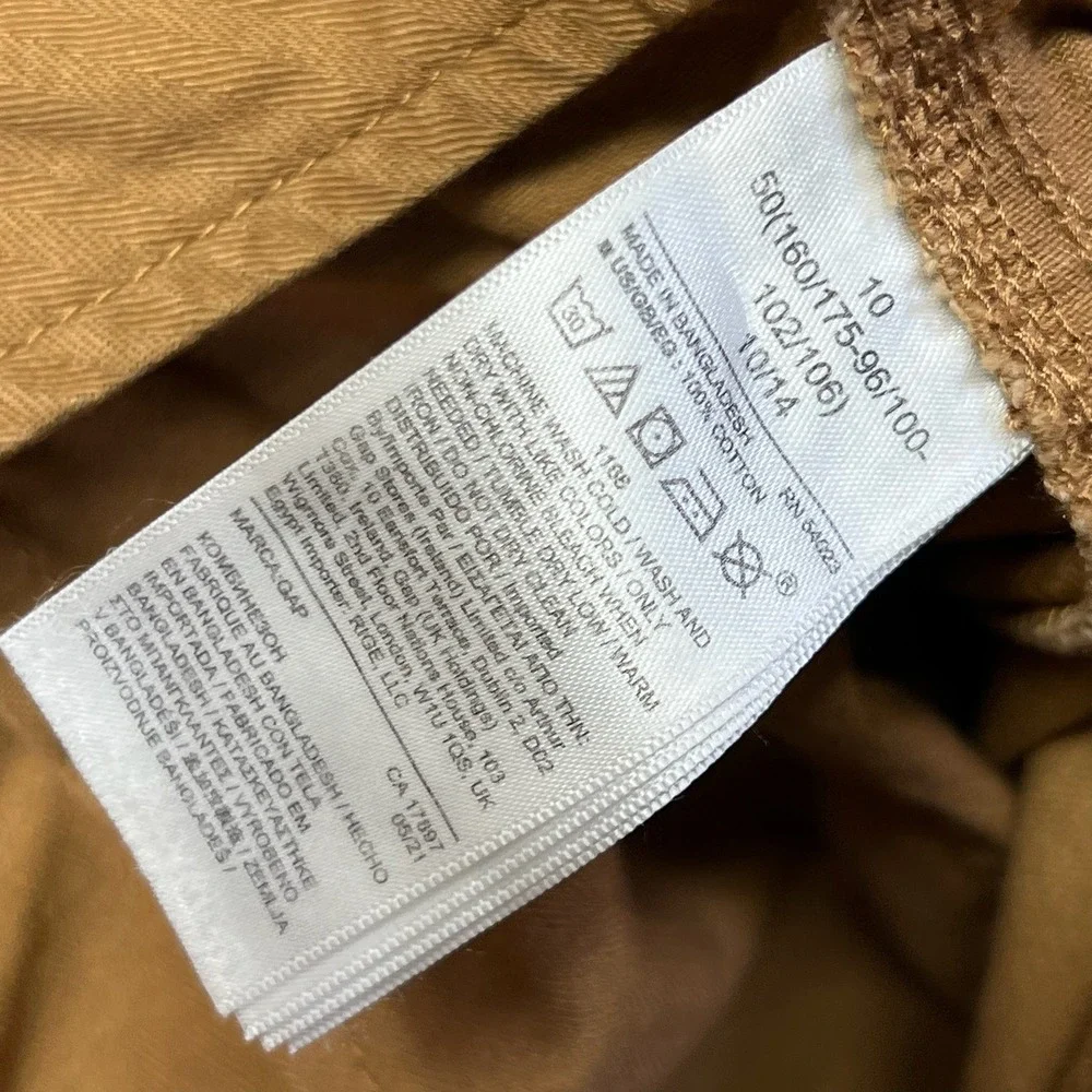 GAP Sleeveless Jumpsuit Womens Size 10 Deep Camel Herringbone Zip Utility NWT - Picture 6 of 14